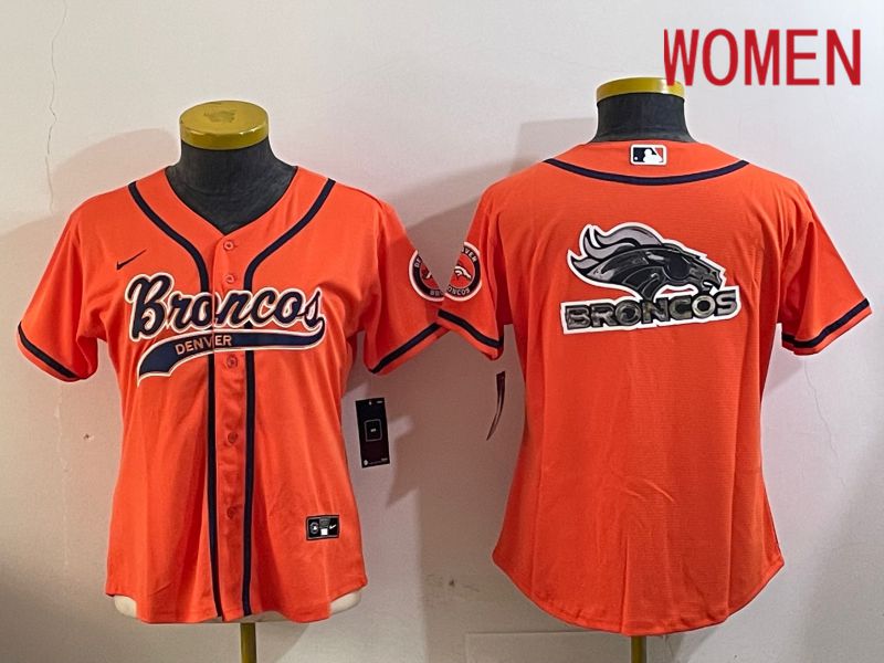 Women Denver Broncos Blank Orange Joint Name 2024 Nike Limited NFL Jersey style 2->women nfl jersey->Women Jersey